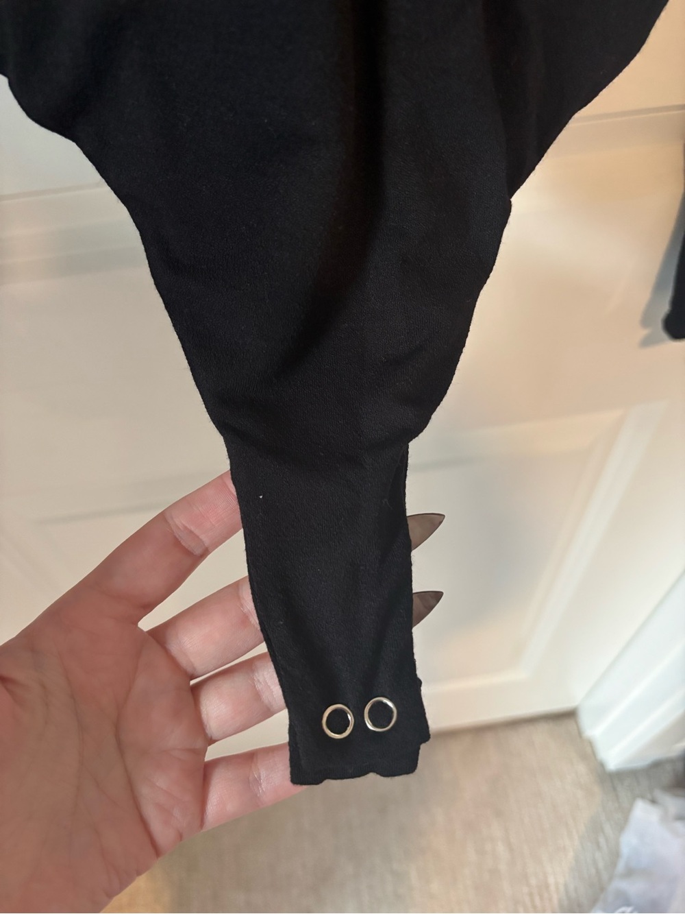 Naked Wardrobe Black Long-Sleeve V-Neck Bodysuit - Picture 2 of 4